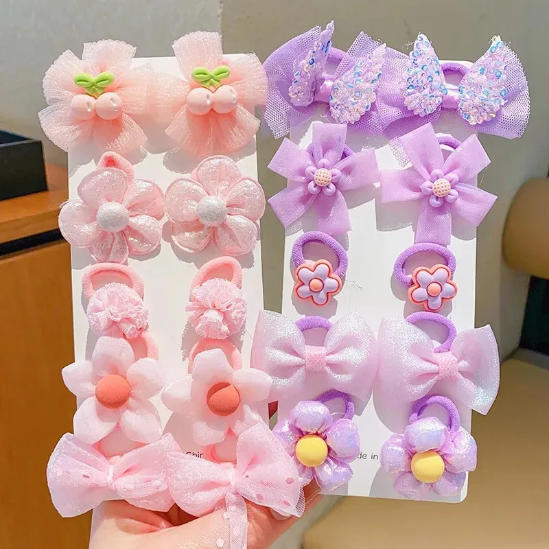 New Floral Hair Ties for Girls – Sweet Princess Elastic Ponytail Holders for Toddlers and Babies, Cute Flower Hair Rings for Children, Gentle Non-Pull Hair Bands for Daily Styling